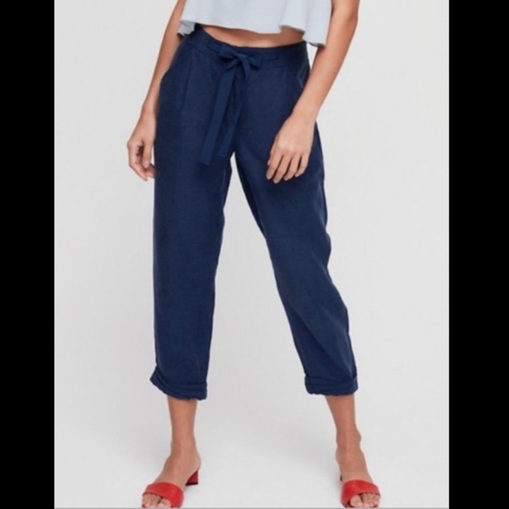 Wilfred Allant Navy Crop Trousers